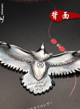 银创高桥吾郎HB7cm松石大鹰手工定制菊地健925纯银老鹰吊坠男银饰