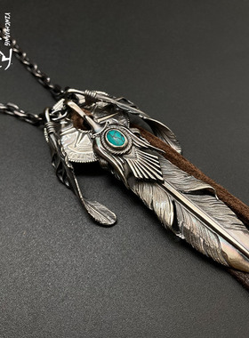 HorizonBlue鹰贝羽毛项链