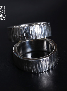 高桥吾郎925银复古情侣戒指