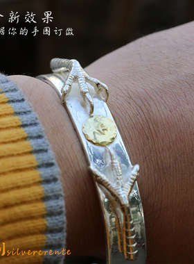 高桥吾郎鹰爪开口情侣复古手镯