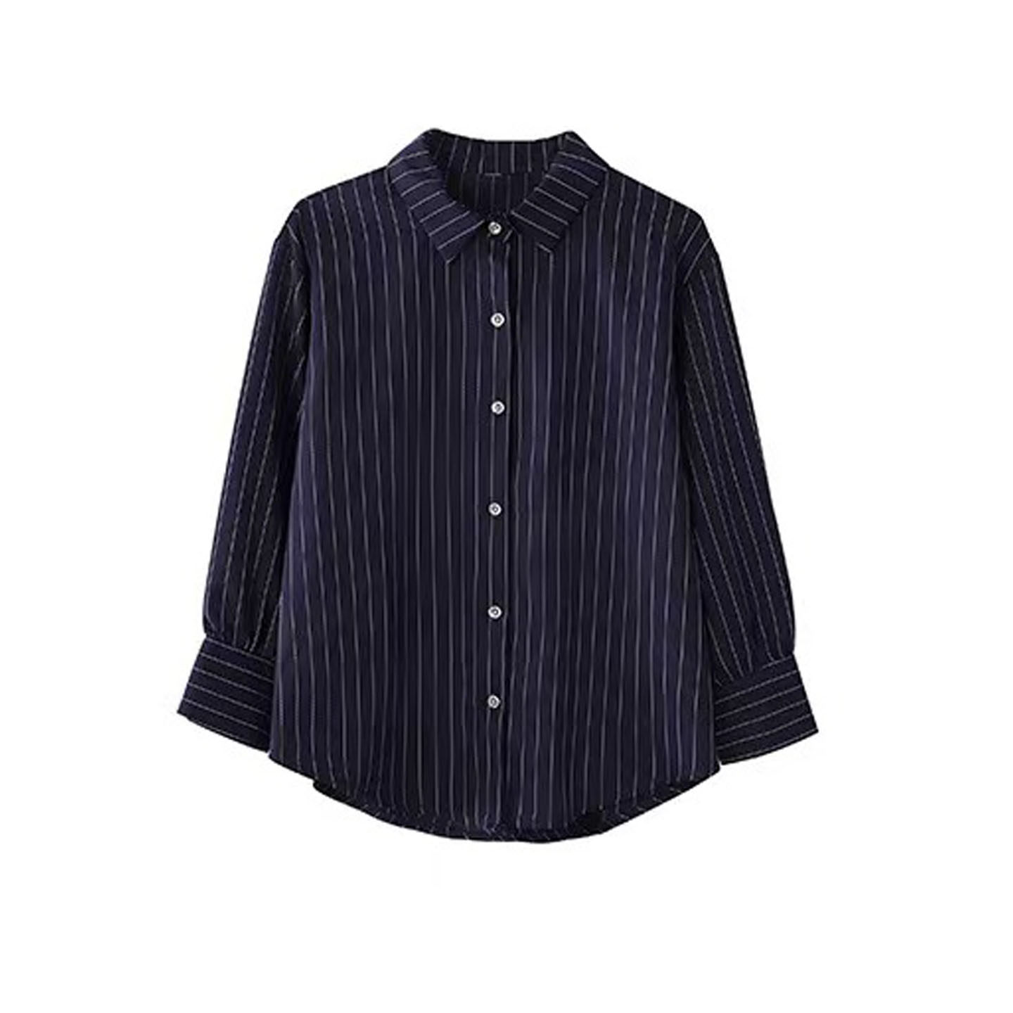 狙击蝴蝶陈妍希岑矜同款衬衫白色条纹女宽松衬衣慵懒百搭长袖外套,淘宝优惠券,粉丝福利购,淘宝优惠卷