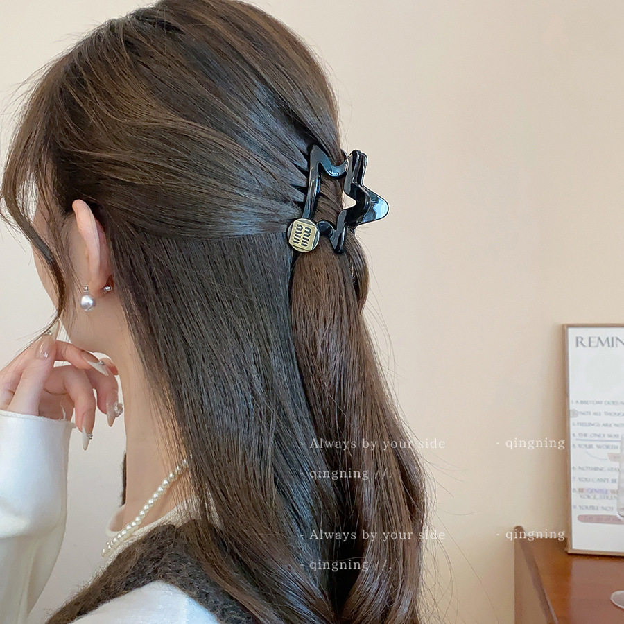 金标五角星高马尾抓夹女感2025新款夹子头饰发夹后脑勺鲨鱼夹,淘宝优惠券,粉丝福利购,淘宝优惠卷