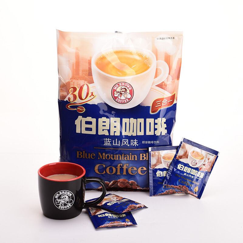 台湾进口伯朗咖啡粉即速溶蓝山风味卡布奇诺意式拿铁曼特宁三合一