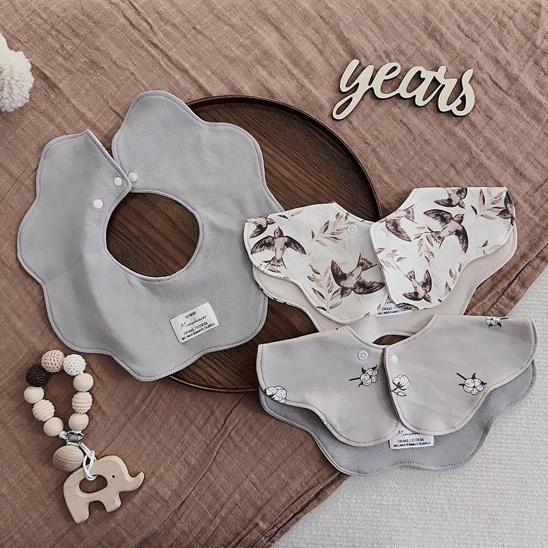 韩国同款儿童围嘴婴儿口水巾A类纯棉双面360圆形超柔围兜可旋转,淘宝优惠券,粉丝福利购,淘宝优惠卷