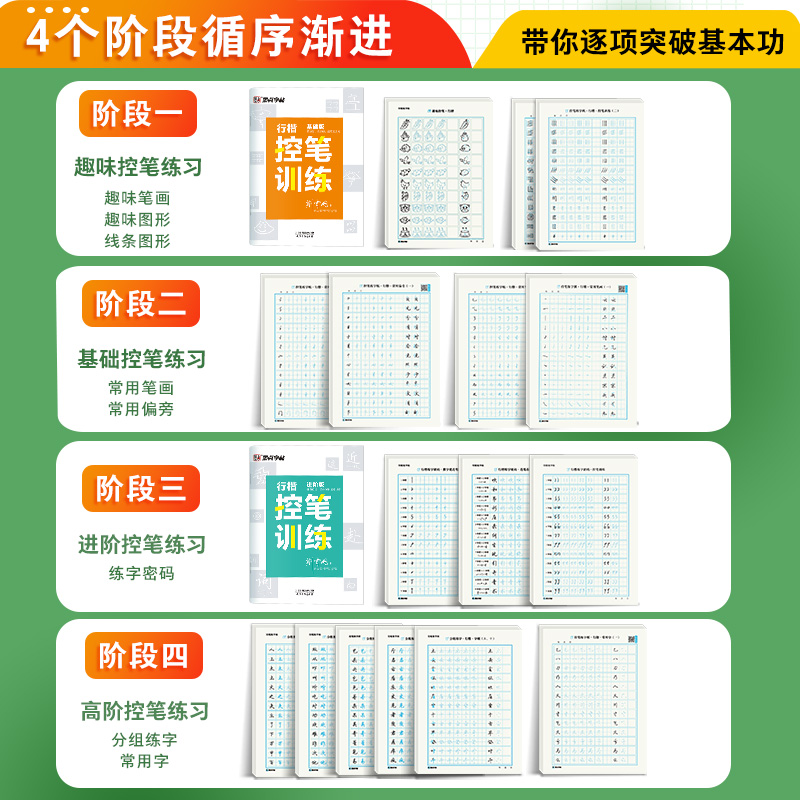 行楷控笔训练字帖练字成人行楷字帖连笔字行书荆霄鹏墨点初中生高中生速成练习大学生练字成年男生女生点阵控笔硬笔书法钢笔练字帖-图0