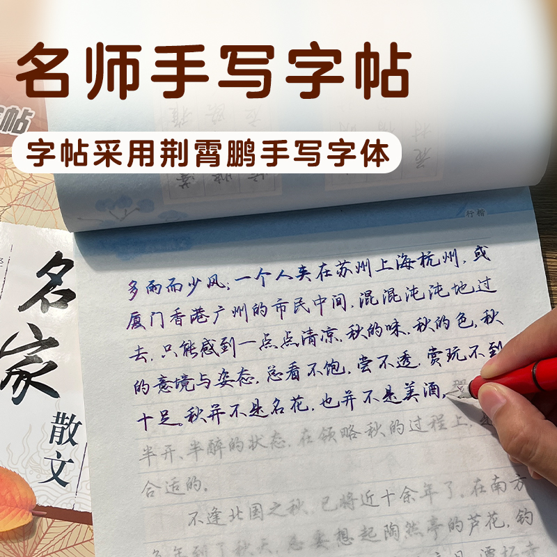 墨点字帖钢笔练字荆霄鹏行楷字帖大学生行书行楷女男生字体硬笔书法临摹练字帖成年手写高中生名家散文字帖-图3