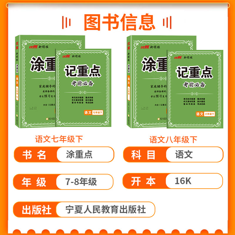 2025秋优翼新领程涂重点初中七年级八年级上册语文人教版同步教材完全解读学霸课堂笔记基础知识预习复习工具书赠记重点手册