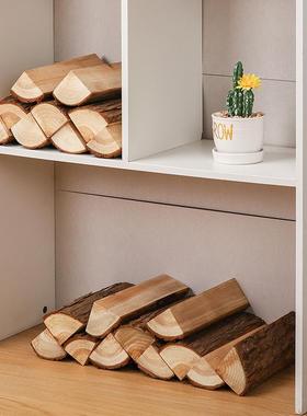 美式壁炉装饰柴火橱窗背景木头