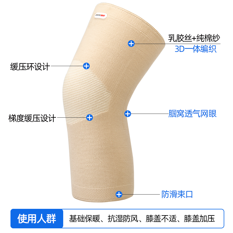 佳禾薄款膝盖保暖老寒腿空调房关节疼膝部固定带光腿神器透气护膝-图1