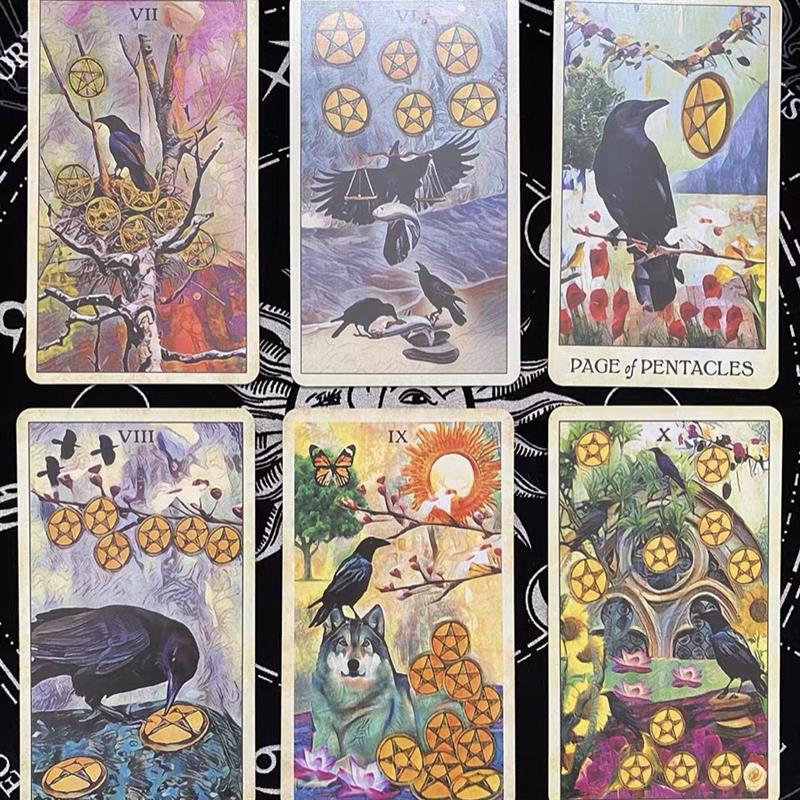 乌鸦卡罗牌中文翻译  Crow Tarot 英文定制卡牌韦特塔牌罗taluo牌 - 图2