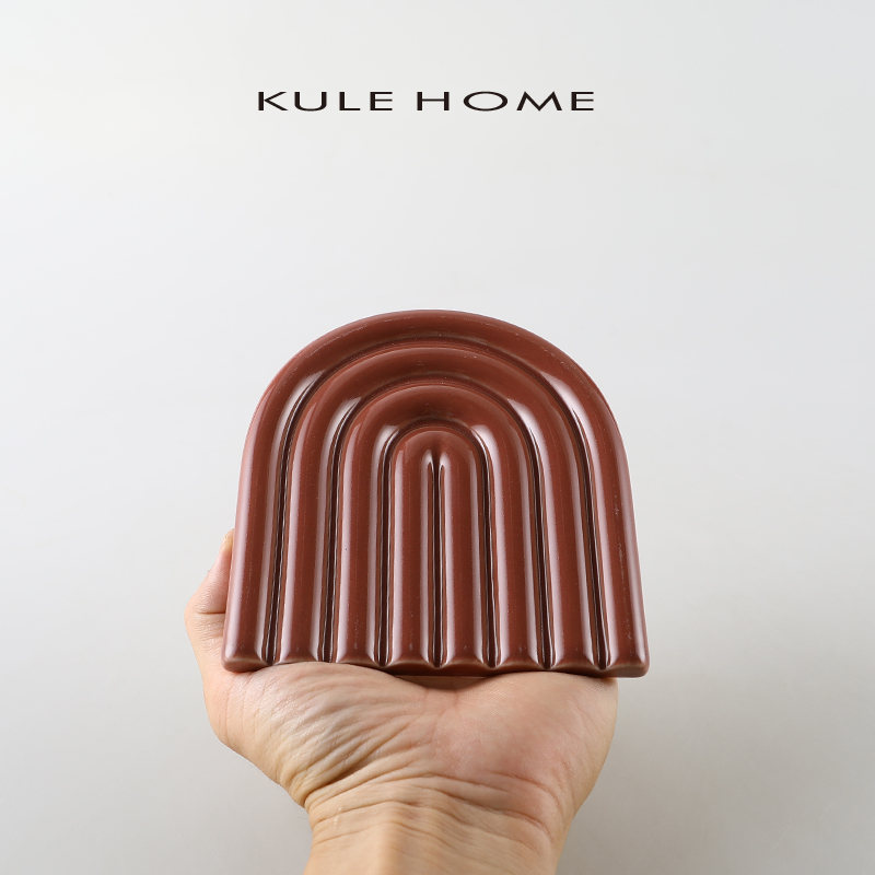 KULE HOME 轻奢陶瓷皂盒沥水肥皂盒创意家用免打孔香皂碟高档皂托