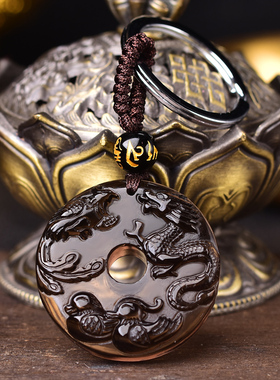 龙雀祥云吊坠2026年属鸡人吉祥物生肖鸡黑曜石男女佩戴挂件