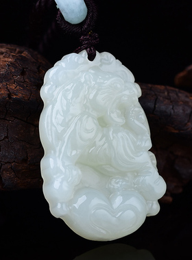 赐瑞和田玉生肖福禄相随虎形吊坠