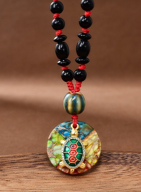 秘术吉阁灵龟赐福祐吊坠铜钱龙龟挂件男女饰品帝王石钥匙扣