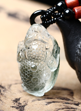 天然绿幽灵吊坠项链宝悟