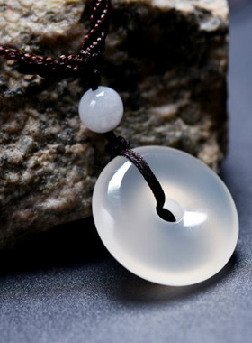 平安扣橘子石吊坠项链