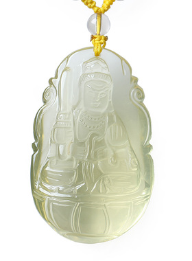 不动尊菩萨守护神吊坠天然黄水晶