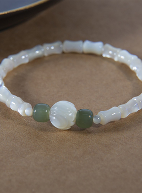 珍珠母贝螺钿手链天然国风竹节礼