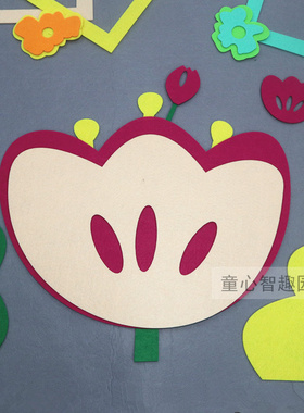 幼儿园开学环创森林系花朵墙贴画