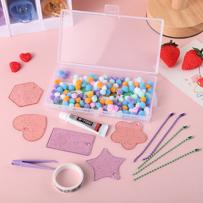 儿童创意毛球咕卡贴纸带胶咕卡盘套装手账礼盒装可爱小礼品,淘宝优惠券,粉丝福利购,淘宝优惠卷