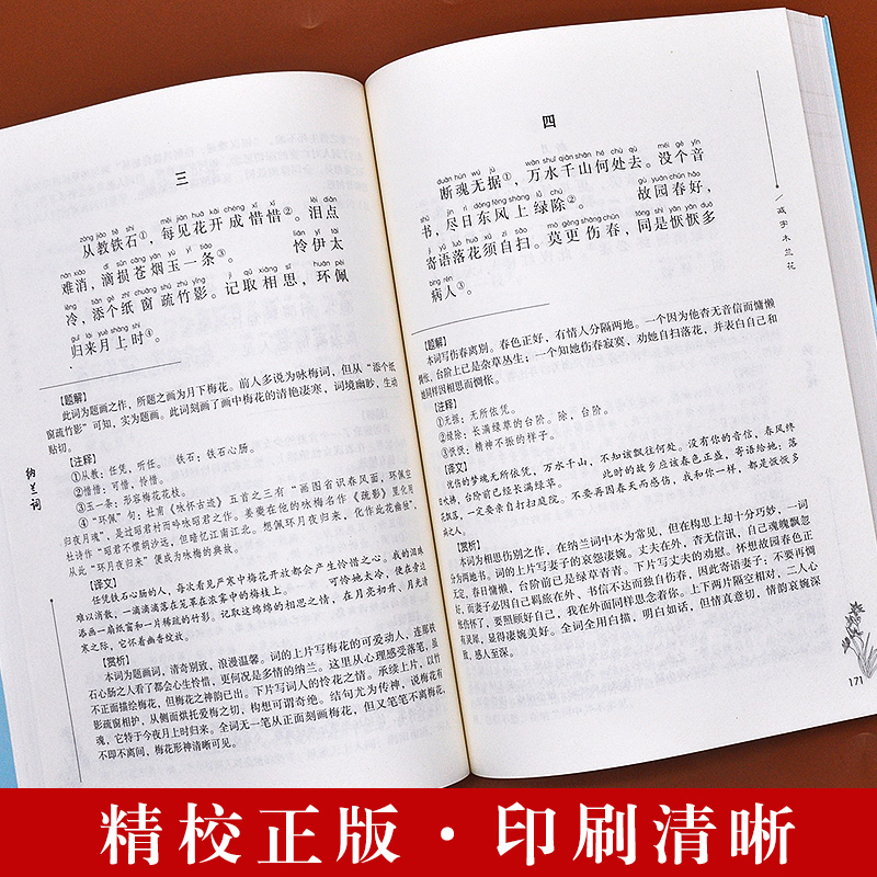 纳兰词全集全译注音版注释译文赏析纳兰容若婉约派诗词代表作注音 中国历代名家作品 - 图1