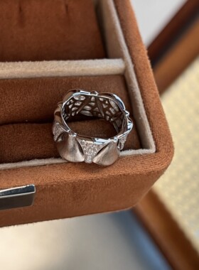 女925银意大利拉丝裙摆戒指