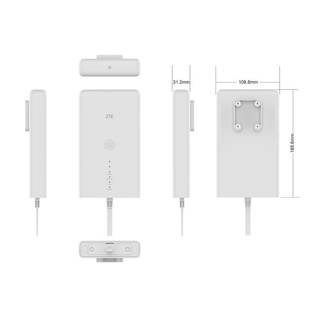 中兴MC7010路由器5G移动户外防雷NSA+SA双模式全网通室外CPE随身wifi移动插卡工业级防尘防水5G露天路由器