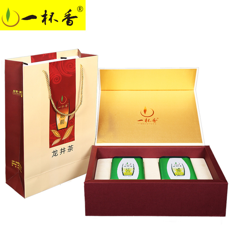 一杯香旗舰店一杯香明前龙井茶新茶200g中秋礼盒装茶叶绿茶春茶散装罐装0