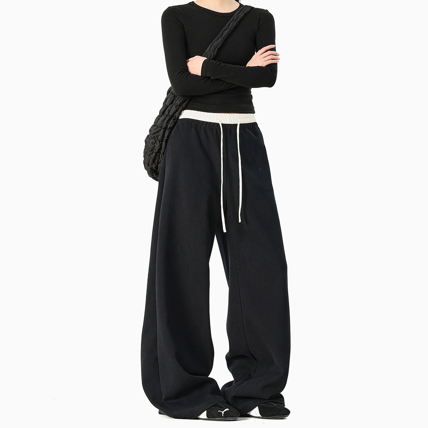 MANYSTON美式潮牌320g重磅磨毛阔腿卫裤男款春秋季情侣抽绳休闲裤,淘宝优惠券,粉丝福利购,淘宝优惠卷