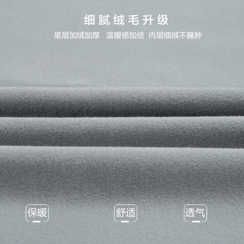 保罗秋冬季加绒保暖长袖衬衫男士格子纯棉磨毛加厚中青年休闲衬衣