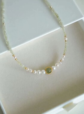 2026马年新中式天然玉髓项链国风简约淡水珍珠和田玉项链女锁骨链
