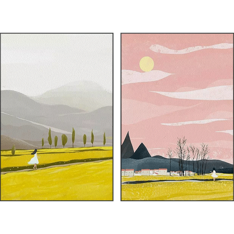 和谐星球客厅装饰画沙发背景墙三联挂画餐厅卧室壁画北欧简约
