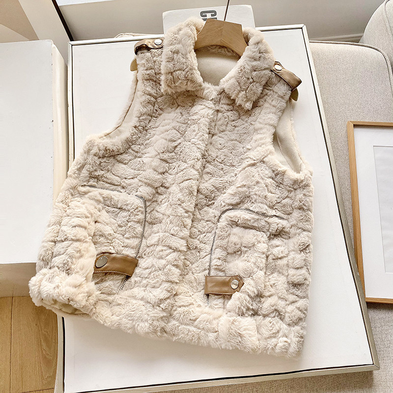 马甲女2025新款秋冬时尚羊羔毛皮毛一体马夹背心短款宽松坎肩外套,淘宝优惠券,粉丝福利购,淘宝优惠卷