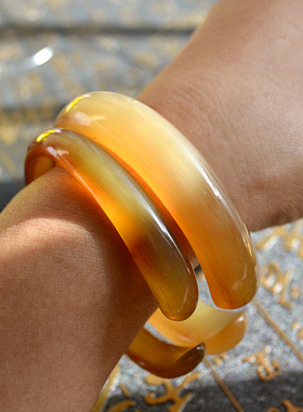 开口手镯羊角天然民族风饰品女士