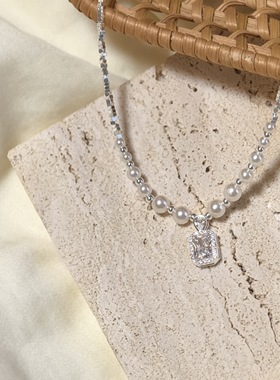 轻奢切面珍珠项链可调节