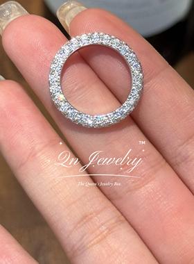QnJewelry/ 闪耀满钻 三面豪镶s925纯银戒指