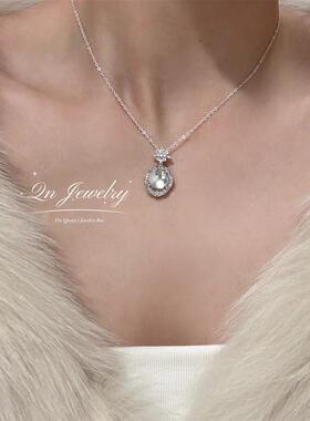 Qn Jewelry/云梦泽 水沫玉鸽子蛋 925纯银水沫玉吊坠项链A10