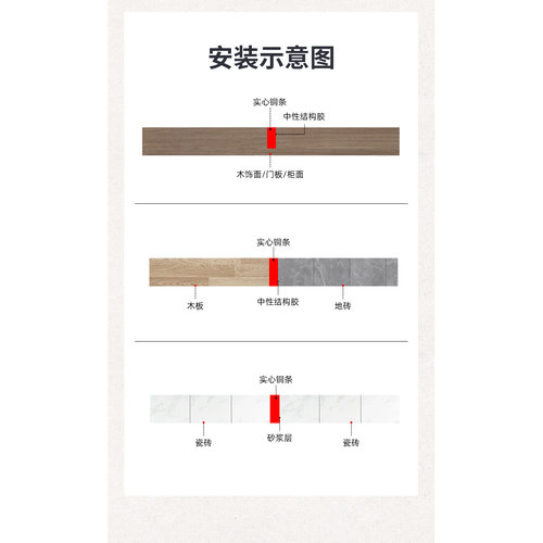 铜条大理石收边瓷砖过门门槛黄铜压条地板水磨石镶嵌装饰59铜58铜 - 图3