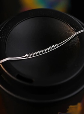 赵露思同款999纯银蛇骨链银珠双层手链女轻奢高级感小众手饰饰品