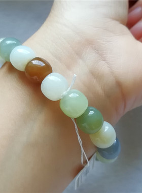 新疆和田玉青白玉糖玉多色多宝老型珠手链手串男女款式玉石玉佩秒