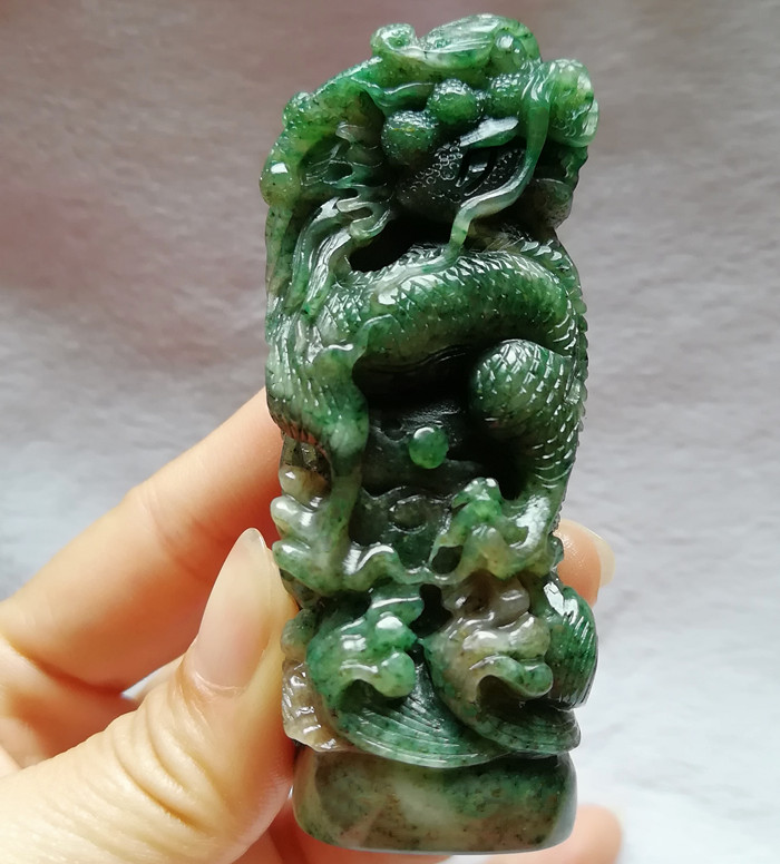玉製鶏尊南陽翡翠(独山玉)製中国工芸品置物NO.837