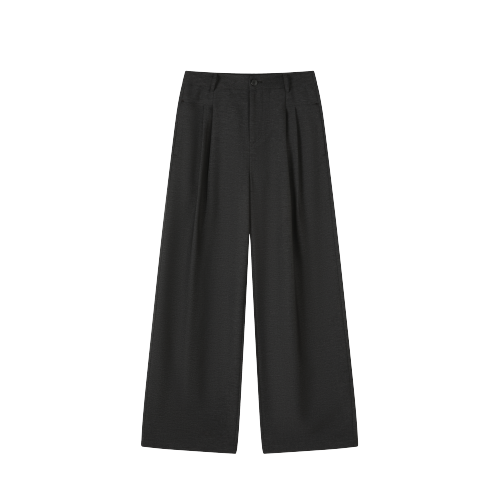 沫晗依美仿牛仔阔腿裤2026春季新款柔软舒适高腰宽松直筒休闲裤女 - 图3