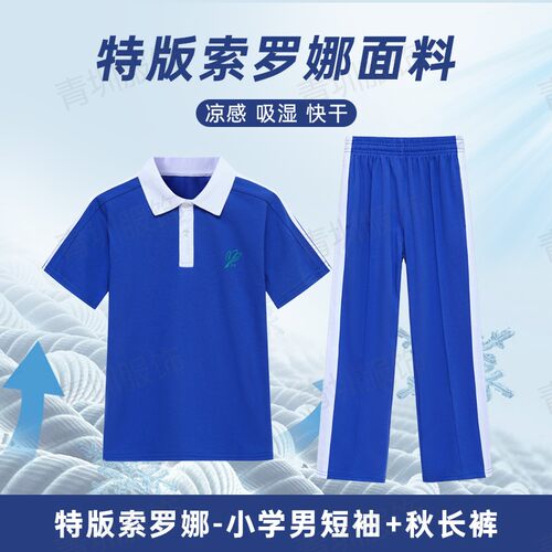 深圳校服裤子中小学生索罗娜速干冰丝运动校裤夏季短裤短袖薄长裤 - 图2