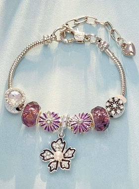 潘家手工DIY手链跨境爆款潘多饰品拉手镯合金电镀高端可拆卸手饰