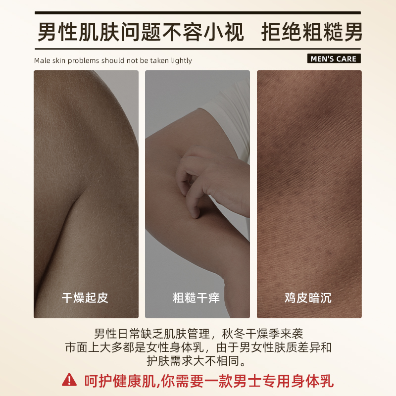 凡士身体乳男士专用林秋冬保湿滋润肤露乳液持久留香止痒干燥起皮-图1