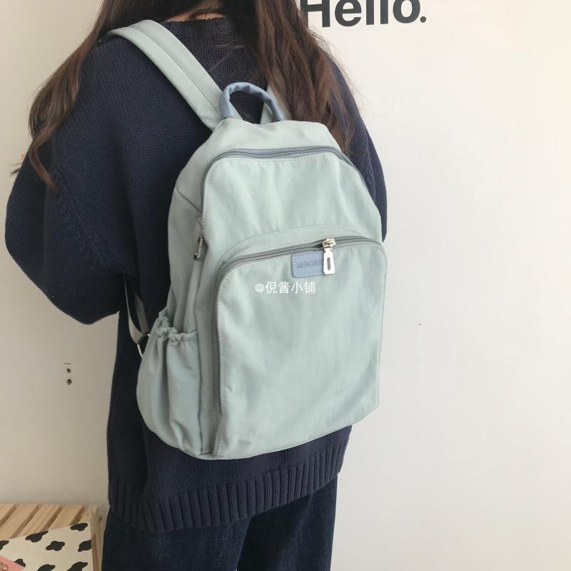 倪酱小铺 原创自制书包韩版原宿ulzzang 初中背包百搭高中大学生网红运动风双肩包女2