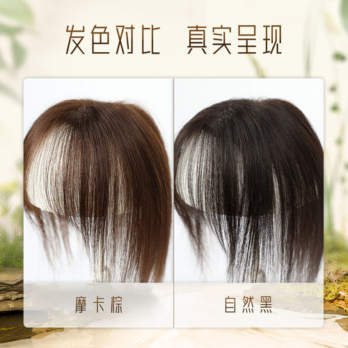 【玄英系列】10*12瑞士网夏季真人发全手工遮白发假发直发补发片 - 图1