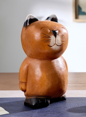 可爱猫咪摆件小众艺术客厅书房桌面装饰乔迁新居礼物桌面装饰摆件