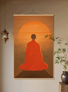 艺术人物装饰画客厅玄关挂画竹席