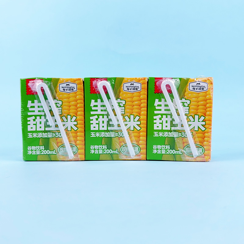 每e清菓生榨甜玉米汁早餐饮品200ml*3瓶 - 图0